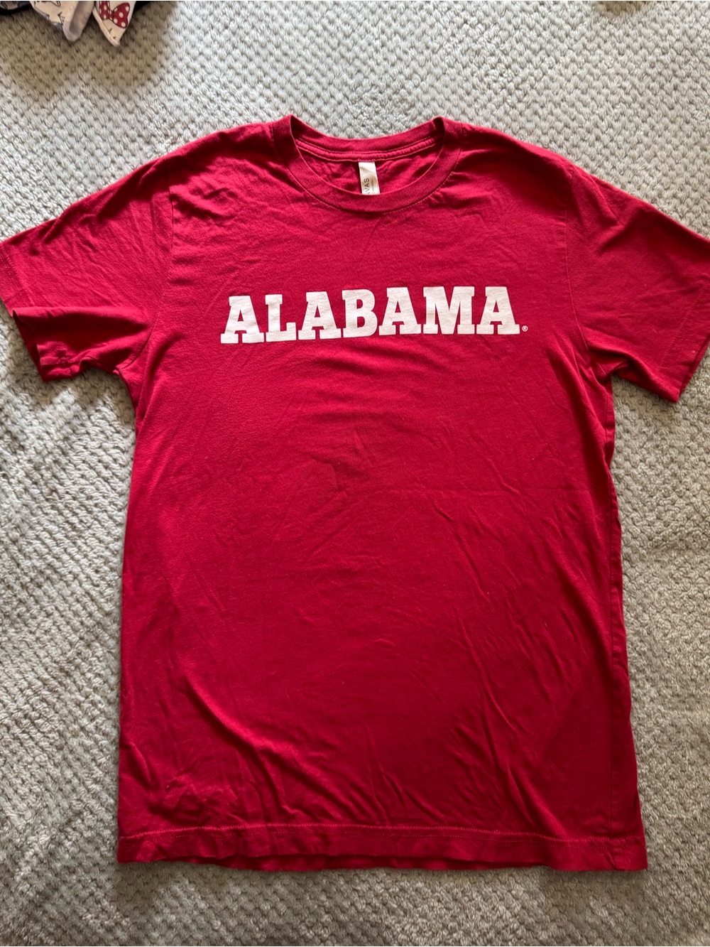 Bella Canvas Red Alabama Logo Short Sleeve Tee Adult Medium